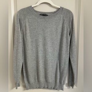 Market & Spruce Grey Fierro Lace Elbow Patch Crew Neck Sweater (Brixon Ivy)